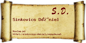 Sinkovics Dániel névjegykártya